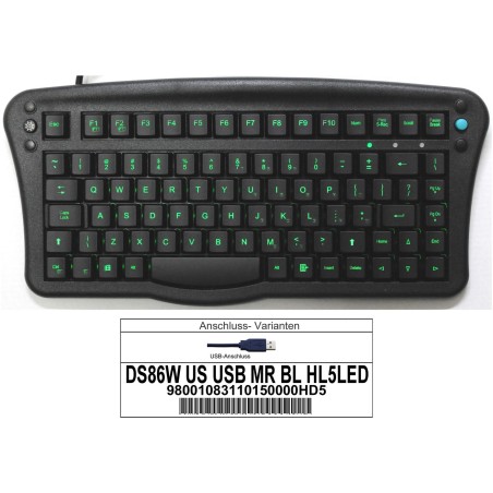 Printec Keyboard DS86 W IP-65 US